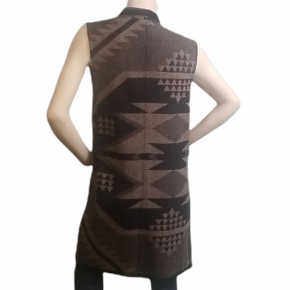 Pendleton Carly Long Wool Vest Reversible Aztec Jacquard Pattern NWT - Picture 2 of 6